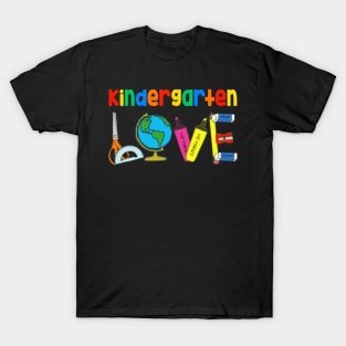 Kindergarten Love, Teacher Student Classroom Gift Tools T-Shirt